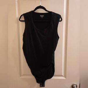 Old Navy Maternity Black Bodysuit With Scrunchy Side Size L